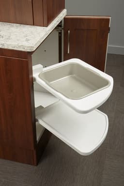 Side Storage- Pull-out shelf and Swing-out Tub